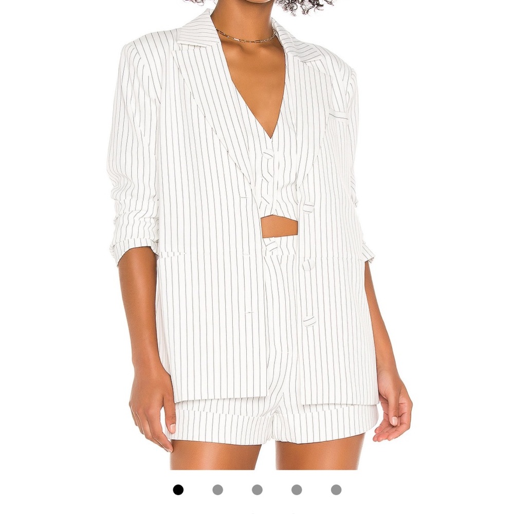 Song of Style white pin striped oversized blazer